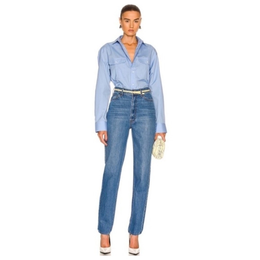 NWT MOTHER Mother Snacks! JeansBlue Denim High Waisted Twizzy Skimp Sz 29 $198
